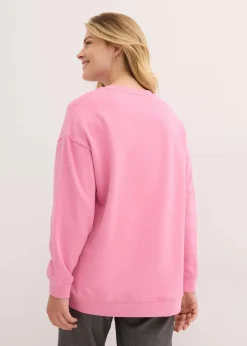 bonprix Sweat|Nachhaltigere Materialien|Oversize-Sweatshirt rosapink