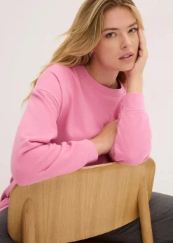 bonprix Sweat|Nachhaltigere Materialien|Oversize-Sweatshirt rosapink