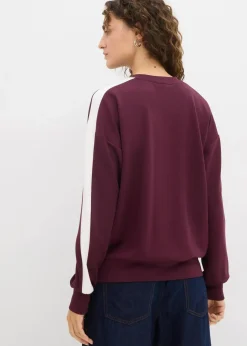 bonprix Sweat|Zweiteiler & Sets|Oversize-Sweatshirt weinrot
