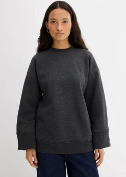 bonprix Sweat|Bekleidung·Blusen & Tuniken|Oversize-Sweatshirt anthrazit meliert meliert