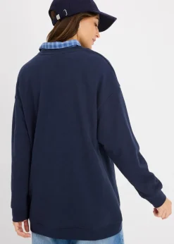 bonprix Sweat|Nachhaltigere Materialien|Oversize-Sweatshirt dunkelblau