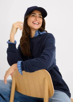 bonprix Sweat|Nachhaltigere Materialien|Oversize-Sweatshirt dunkelblau
