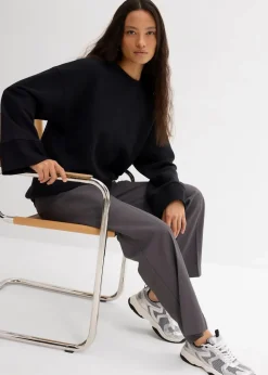 bonprix Bekleidung·Blusen & Tuniken|Sweat|Oversize-Sweatshirt schwarz
