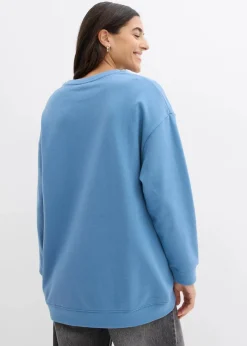 bonprix Sweat|Nachhaltigere Materialien|Oversize-Sweatshirt wellenblau