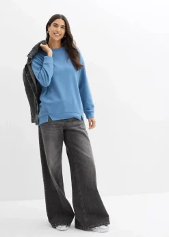 bonprix Sweat|Nachhaltigere Materialien|Oversize-Sweatshirt wellenblau