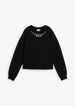 bonprix Sweat|Bekleidung·Blusen & Tuniken|Oversize-Sweatshirt aus Baumwolle schwarz