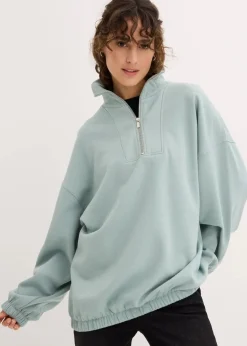 bonprix Sweat|Bekleidung·Blusen & Tuniken|Oversize-Sweatshirt aus Bio-Baumwolle seegrün