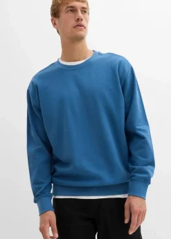 bonprix Große Größen|Basics|Oversize-Sweatshirt aus reiner Bio-Baumwolle blaugrün