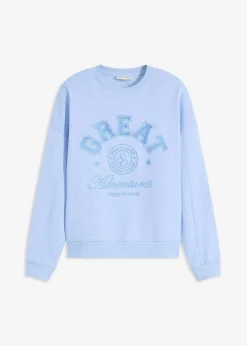 bonprix Sweat|Bekleidung·Blusen & Tuniken|Oversize-Sweatshirt aus reiner Baumwolle perlblau