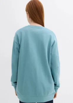 bonprix Mädchen 9-16 Jahre·Sweat & Strick|Mädchen 2-8 Jahre·Nachhaltigere Materialien|Oversize-Sweatshirt aus reiner Bio-Baumwolle mineralblau