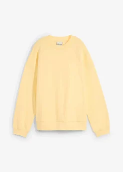 bonprix Sweat|Basics|Oversize-Sweatshirt aus reiner Baumwolle cremegelb