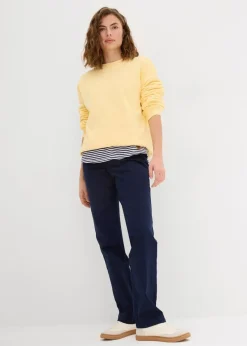 bonprix Sweat|Basics|Oversize-Sweatshirt aus reiner Baumwolle cremegelb