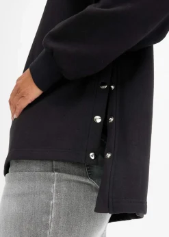 bonprix Bekleidung·Blusen & Tuniken|Sweat|Oversize-Sweatshirt aus reiner Bio-Baumwolle schwarz