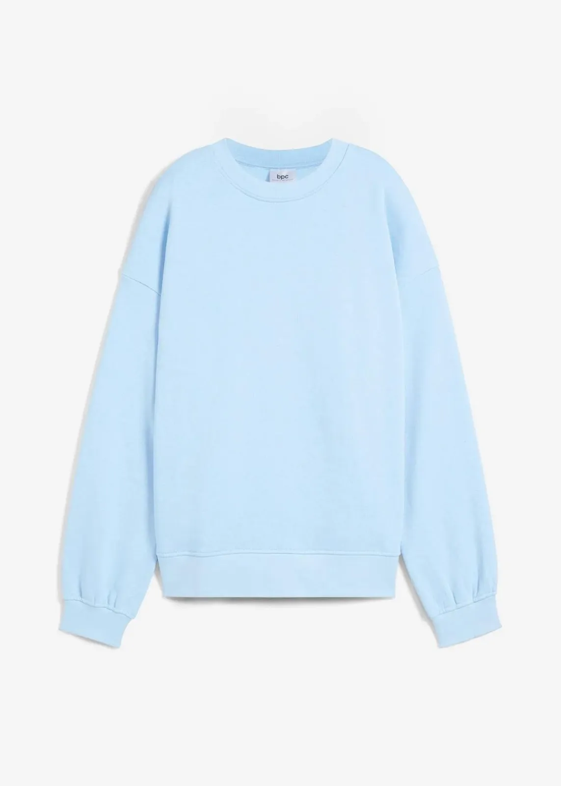 bonprix Sweat|Basics|Oversize-Sweatshirt aus reiner Baumwolle hellblau