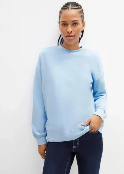 bonprix Sweat|Basics|Oversize-Sweatshirt aus reiner Baumwolle hellblau