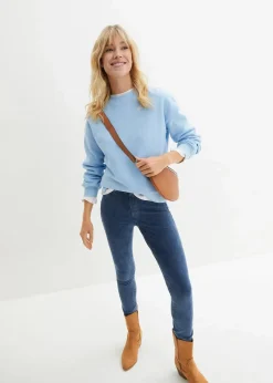 bonprix Sweat|Basics|Oversize-Sweatshirt aus reiner Baumwolle hellblau