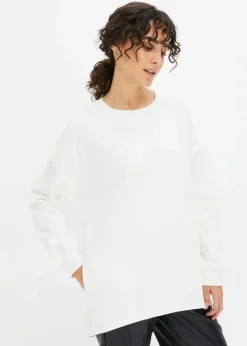 bonprix Bekleidung·Blusen & Tuniken|Sweat|Oversize-Sweatshirt aus reiner Baumwolle wollweiß