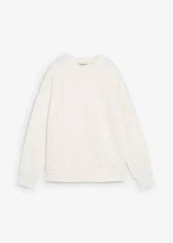 bonprix Bekleidung·Röcke|Bekleidung·Blusen & Tuniken|Oversize-Sweatshirt aus reiner Bio-Baumwolle wollweiß