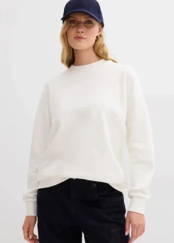 bonprix Bekleidung·Röcke|Bekleidung·Blusen & Tuniken|Oversize-Sweatshirt aus reiner Bio-Baumwolle wollweiß