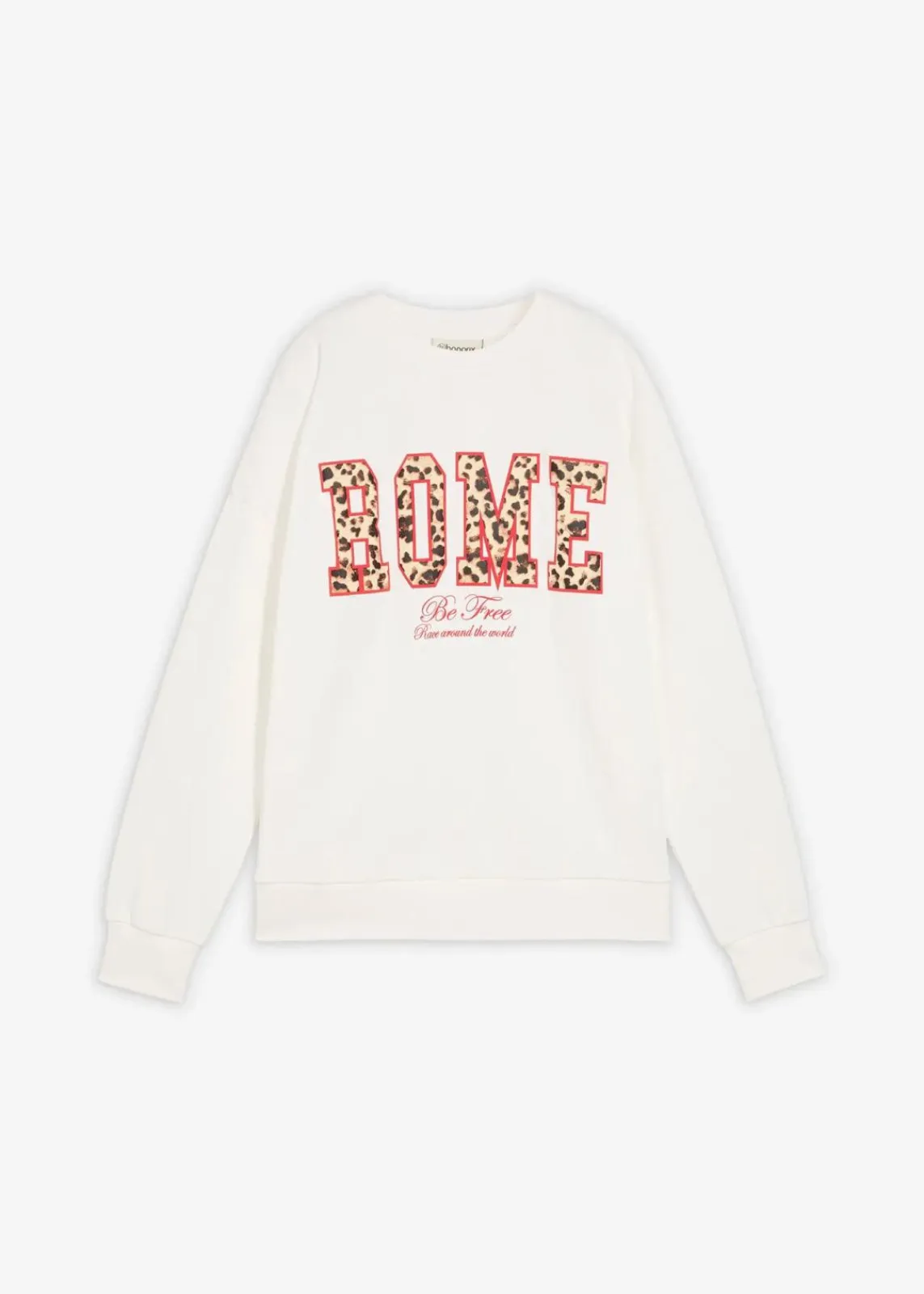 bonprix Bekleidung·Blusen & Tuniken|Nachhaltigere Materialien|Oversize-Sweatshirt aus reiner Bio-Baumwolle wollweiß leo