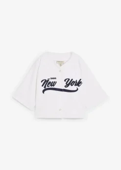 bonprix Bekleidung·Blusen & Tuniken|Sweat|Oversize-Sweatshirt aus weichem Baumwoll-Mix weiß/dunkelblau