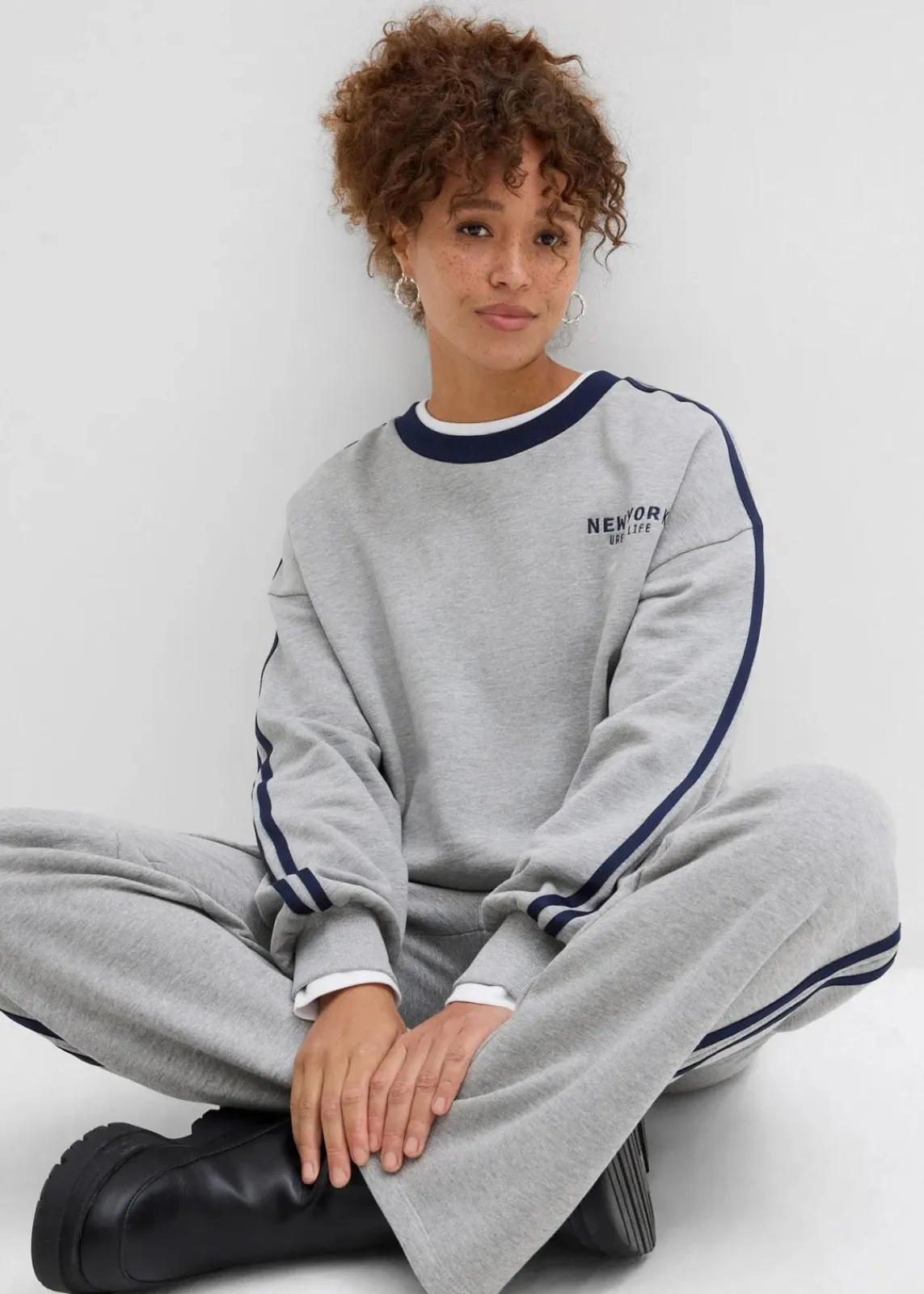 Oversize-Sweatshirt aus weichem Baumwoll-Mix|bonprix New