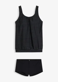 bonprix Nachhaltigere Materialien|Tankinis|Oversize-Tankini (2-tlg. Set) schwarz/anthrazit