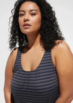 bonprix Nachhaltigere Materialien|Tankinis|Oversize-Tankini (2-tlg. Set) schwarz/anthrazit