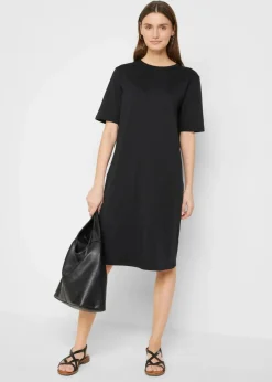 bonprix Bekleidung·Röcke|Bekleidung·Pullover & Strickjacken|Oversize-T-Shirtkleid aus reiner Baumwolle (2er Pack) schwarz + schwarz