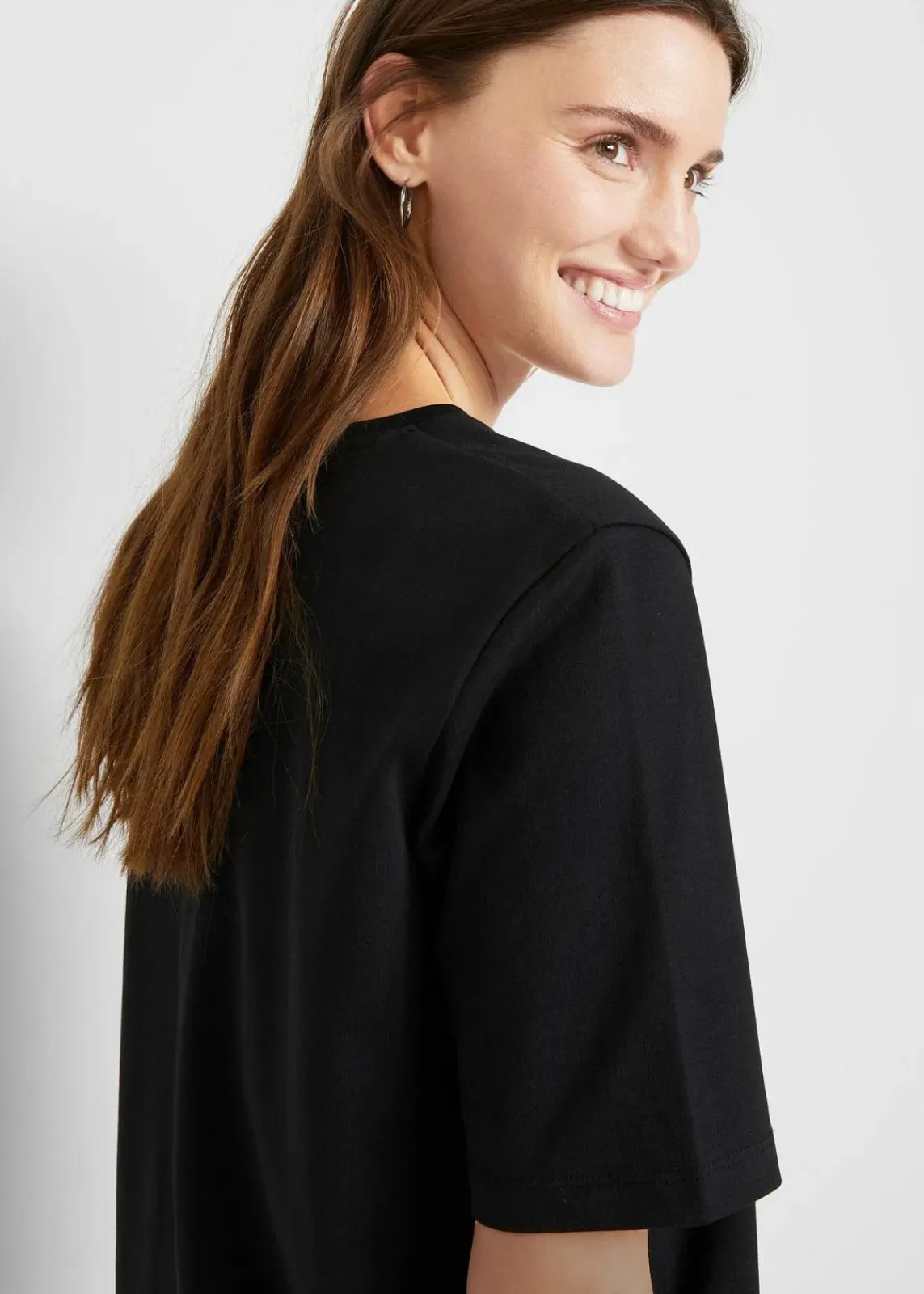 bonprix Bekleidung·Röcke|Bekleidung·Pullover & Strickjacken|Oversize-T-Shirtkleid aus reiner Baumwolle (2er Pack) schwarz + schwarz