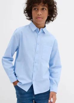 bonprix Jungen 9-16 Jahre·Anzüge & Hemden|Jungen 2-8 Jahre·Nachhaltigere Materialien|Oxford-Langarmhemd aus reiner Bio-Baumwolle perlblau