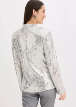bonprix Bekleidung·Basics|Blazer|Paillettenblazer silber