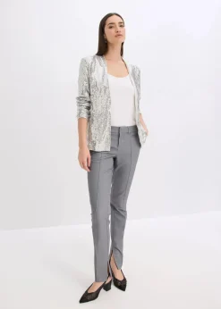 bonprix Bekleidung·Basics|Blazer|Paillettenblazer silber