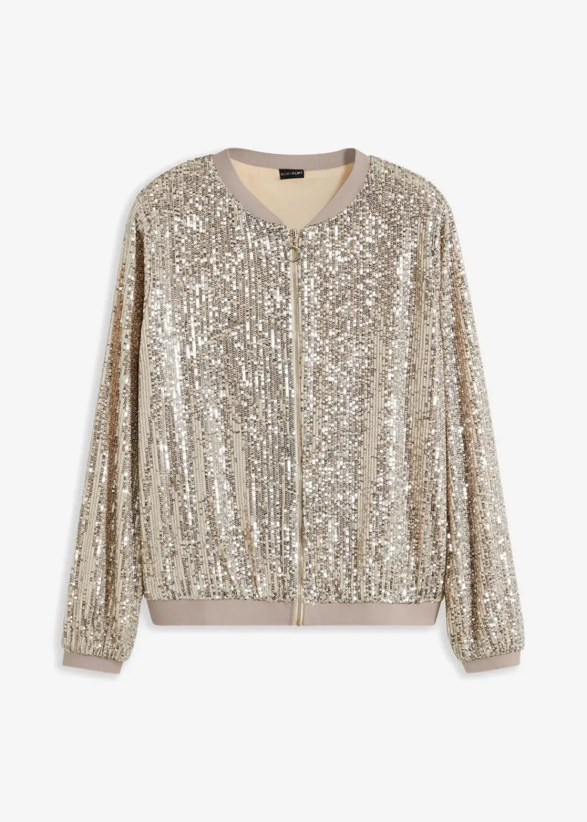 bonprix Bekleidung·Hosen|Jacken & Mäntel|Pailletten-Blouson sand