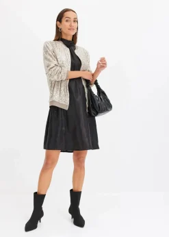 bonprix Bekleidung·Hosen|Jacken & Mäntel|Pailletten-Blouson sand