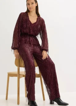 Paillettenhose mit Fransen|bonprix