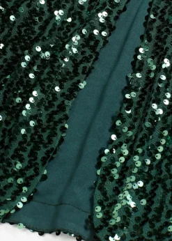 bonprix Bekleidung·Hosen|Zweiteiler & Sets|Pailletten-Jacke tiefgrün