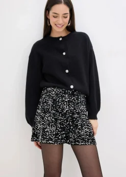 bonprix Shorts|Hosen|Pailletten-Shorts schwarz/silber