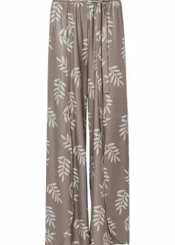 bonprix Bekleidung·Kleider|Hosen|Palazzo-Hose taupe/wollweiß bedruckt