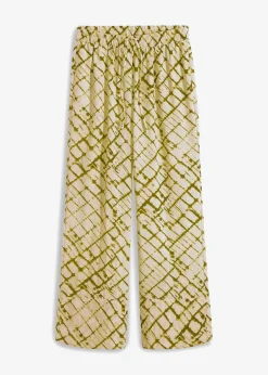 bonprix Bekleidung·Kleider|Hosen|Palazzo-Hose dunkelmoos/natur batik
