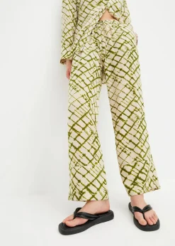 bonprix Bekleidung·Kleider|Hosen|Palazzo-Hose dunkelmoos/natur batik