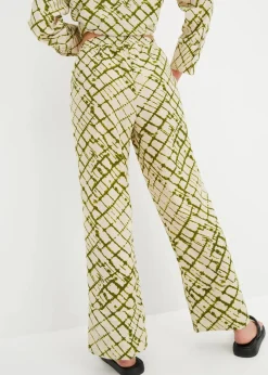 bonprix Bekleidung·Kleider|Hosen|Palazzo-Hose dunkelmoos/natur batik