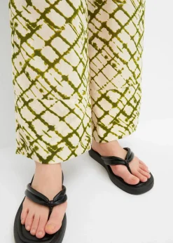 bonprix Bekleidung·Kleider|Hosen|Palazzo-Hose dunkelmoos/natur batik