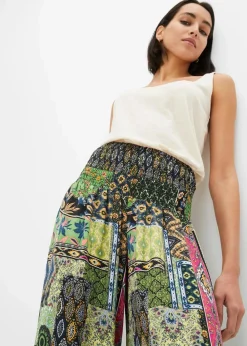 bonprix Bekleidung·Kleider|Hosen|Palazzo-Hose grün/blau paisley