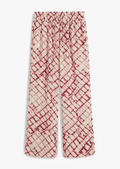 bonprix Nachhaltigere Materialien|Hosen|Palazzo-Hose violett/natur batik