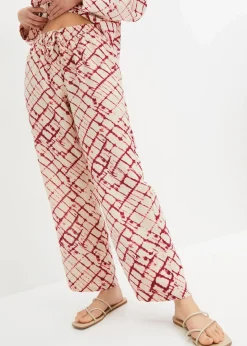 bonprix Nachhaltigere Materialien|Hosen|Palazzo-Hose violett/natur batik