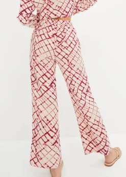 bonprix Nachhaltigere Materialien|Hosen|Palazzo-Hose violett/natur batik