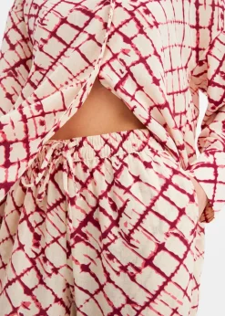 bonprix Nachhaltigere Materialien|Hosen|Palazzo-Hose violett/natur batik