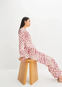 bonprix Nachhaltigere Materialien|Hosen|Palazzo-Hose violett/natur batik