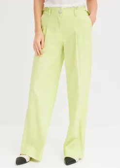 bonprix Bekleidung·Kleider|Hosen|Palazzo-Hose aus leichtem Leinen-Mix mintgrün